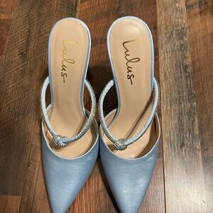 Light blue stiletto heels